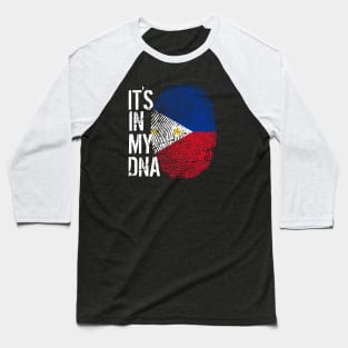 Philippines Flag Fingerprint My Story DNA Filipino Baseball T-Shirt